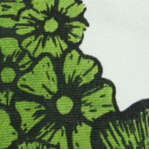 Kukka-meikkipussi, vihreä